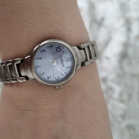 Carriage By Timex Women's Watch Silver Tone Blue Dial Bracelet Band - Picture 4 of 7